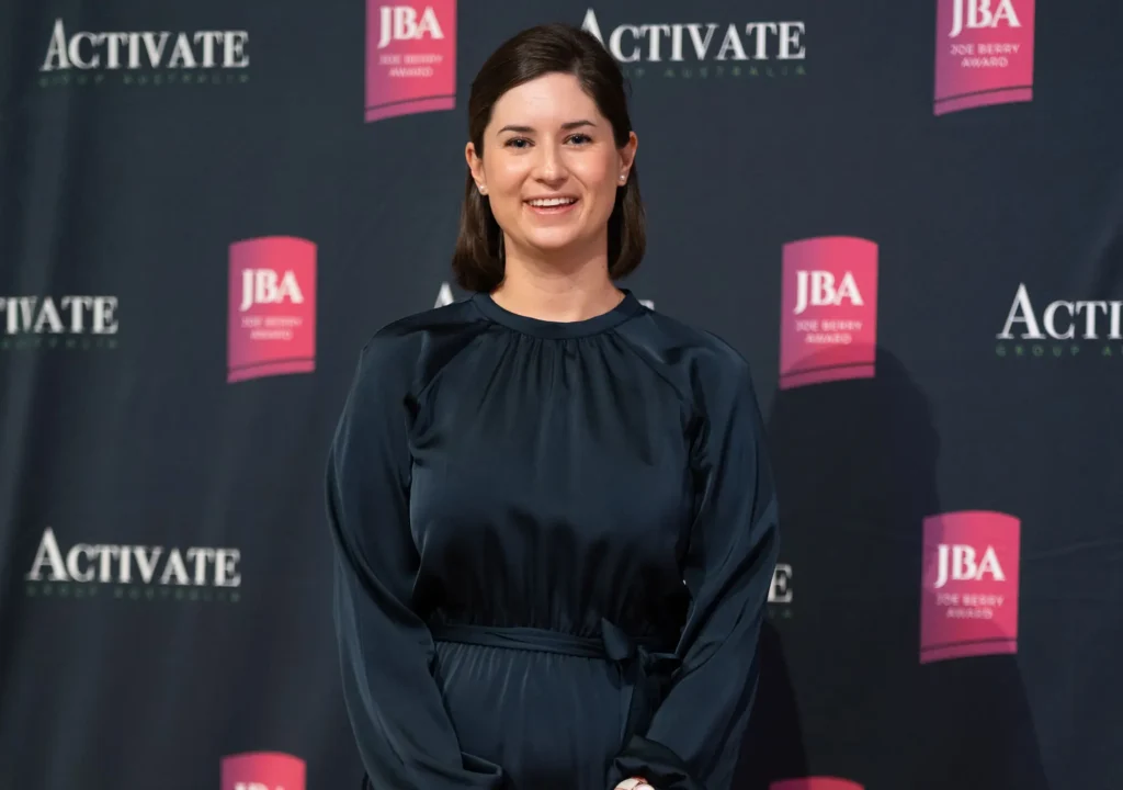 Melissa Sharwood in their award interview